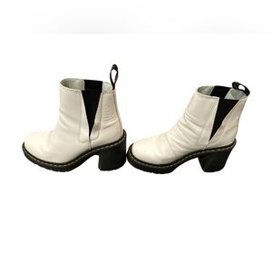 Doc Dr. Martens 2976 Spence Chelsea Boots Chunky White Leather Platform US 7